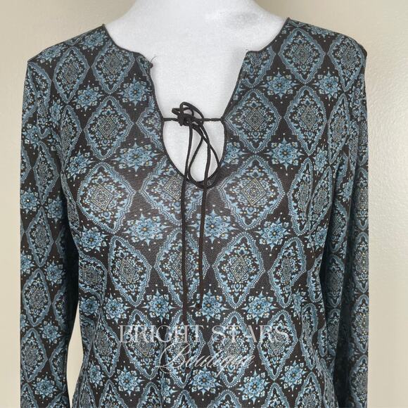 Rare Vintage Semi Sheer Print Top ASO Willow Rosenberg BtVS Y2K Boho Buffy - Picture 9 of 9